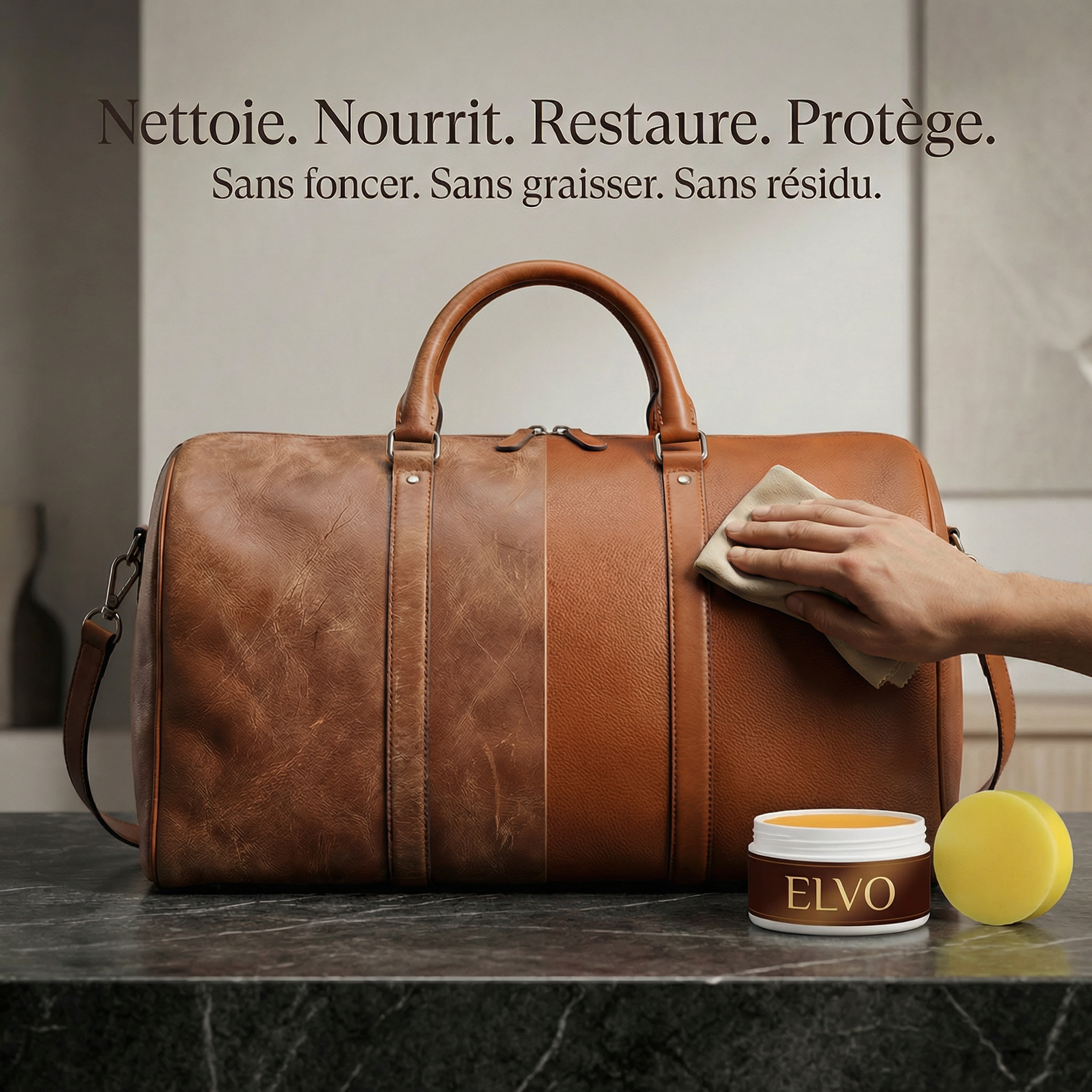 Elvo – Cire réparateur pour cuir et mobilier